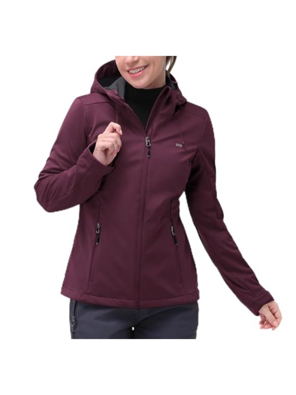 Women's Softshell Jacket Waterproof Lightweight Windbreaker Hooded